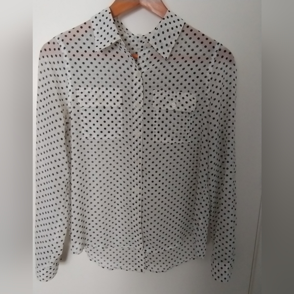 Polka Dot Button Down Blouse - Picture 10 of 11